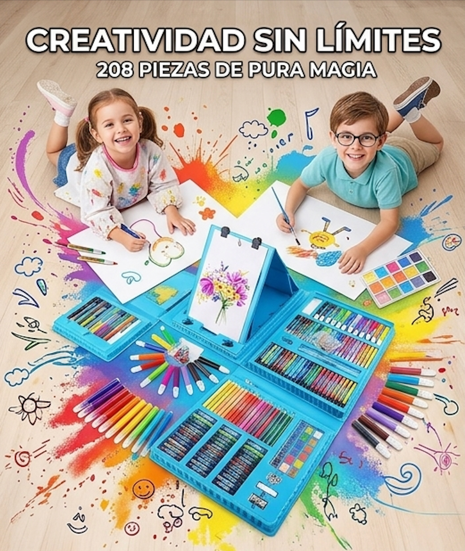 Set de pintura creativa de 208 piezas